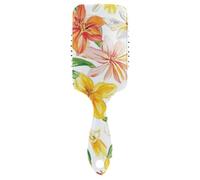 Curl Defining Brushes Cuba White Ginger Lily Beauty Summer Flowers Scalp Massage Brushes Wet And Dry HairBrushes for Curly Hair Conditioning Hair Texture