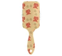 Curl Defining Brushes Valentine's Day Oriental Red Hieroglyph Love Gold Scalp Massage Brushes Hair Brushes Detangler for All Hair Types Detangling and Adding Shine