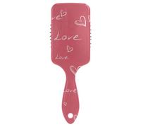 Curl Defining Brushes Valentines Funny Lettering Love Hearts Pink Scalp Massage Brushes Wet And Dry HairBrushes for Thick Hair Detangling and Adding Shine