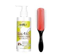 Curl Defining Cream for Curly Hair - Curling Perfection Wavy Hair Products Curling Cream, Hair Mousse for Curly Hair & Hair Textures with 9 Row Brush