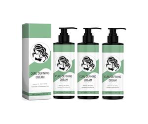 Curl Defining Cream, Natural Moisturising Curl Cream, Curl Boost Defining for Enhances Wavy Hair And Curly Hair, Smoothing Curling Cream Detangles, Conditions And Reduces Frizz (3Pc)