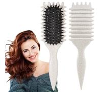 Curl Defining Brush, 1 PCS Curl Hair Brush, Curl Define Styling Brush, for Combing and Shaping Men's and Women's Curls to Reduce Pulling (Beige)