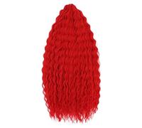 Curl Hair Synthetic Water Wave Twist Crochet Hair Braid Hair Ombre Deep Wave Braiding Hair Extension Red 22INCHES#7PcsLot