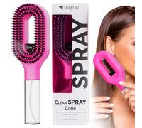 Curl Refresh Detangling Brush with Fine Mist Spray | Anti-Breakage & Frizz Control for Curly Hair | Wet or Dry Styling | Travel Friendly (Barbie Pink,1)