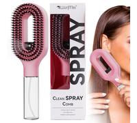 Curl Refresh Detangling Brush with Fine Mist Spray | Anti-Breakage & Frizz Control for Curly Hair | Wet or Dry Styling | Travel Friendly (1, Pink)