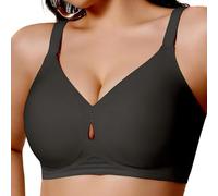 Curlady Jelly Bras for Women Non Wired Full Coverage Ladies Seamless Bralettes Wireless Supporting Comfortable Lift Soft T Shirt Sleep Everyday Bra Black