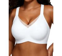 Curlady Wireless Bras for Women V Mesh Crossover Comfortable Supportive Bralette No Underwire Seamless Pushup Full Coverage Jelly Bra