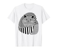 Curled Up Tabby Cat Cozy Modern Illustration T-Shirt