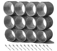 Curler Curls Set 24 Pieces, Large Curlers Without Heat Self-Adhesive Adhesive Rollers, Large Heat-Free Hair Rollers Hair Rollers 64 mm with 12 Pieces Duckbill Clips for Long Medium Small Hair
