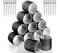 Curler Curls Set 24 Pieces, Large Curls Curlers Without Heat Self-Adhesive Adhesive Rollers, Large Heat-Free Hair Rollers Hair Rollers with 12 Pieces Duckbill Clips for Long Medium Small Hair