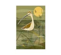 Curlew at Low Tide Canvas Poster Wall Art Decor Print Picture Paintings for Living Room Bedroom Decoration 24x36inch(60x90cm)