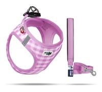 Curli Vest Air-Mesh Pink-Caro 2XS & Leash M