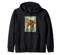 Curling Big Foot - Curling Player Winter Sport Curler Zip Hoodie