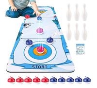 Curling Board Game - Tabletop Bowling Combo Set,Portable Party Favor Funny Toy for Boy Kids Enthusiast Girl Fans Students Adults Friends