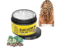 Curling Cream,Black Castor Oil Curling Cream for Curly Hair,Long-Lasting Hold Moisturizing Elastic Styling Wax,Curl Defining Cream,Enhancer & Frizz Control For Curly Hair,Lightweight, Non-Greasy 100g.