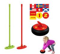 Curling Game - 7.48x4.53in Curling Toy, Portable Mini Bowling Pins, Competitive CurlingGame Outdoor | Adjustable CurlingGame Set Electric Light Brush Parent-child Team Develop Children's Creativity