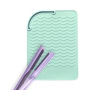 Curling Iron Mat - Silicone Heat Resistant Mat, Heat-Proof Curling Iron Holder | Anti Slip Flat Iron Cover Pad, Curling Iron Mat for Irons, Straighteners, Hot Air Brushes, Hair Dryers(Green, Pink)