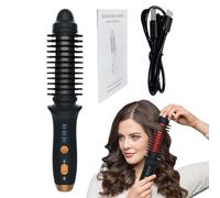Curling Iron Wand - Small Electric Hair Styler, Nylon Bristle Round Brush for Smooth Curling | Hair Tool, Home Travel Business Trip Hotel Dorm Use