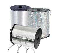 Curling Ribbon Silver 3 Pack 500 Yards Each, GiftGem Premium Wrapping Ribbon for Balloons Gift Decorations, Plastic Ribbon with Dispenser Spool