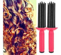 Curling Roll Comb Aubonacci Styler For Curly Hair Brush Curling Tool 2pcs Hair Fluffy Curling Roll Comb AntiSlip Curling Wand Hairstyling Hair Curler Tools Curly Hair Styling Tools