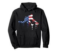 Curling Stone Player American Flag USA Drip Graffiti Lover Pullover Hoodie