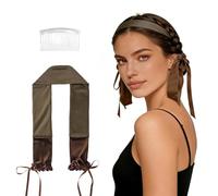 Curling Tie New Hair Curlers to Sleep in, Heatless Curls Overnight Headband, Soft Ribbon Wrap for Long Hair, Perfect Natural Curls Bouncy Curly Hairstyle Hair Suitable for All Hairs Types(Brown)