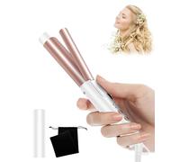 Curling Tongs for Short Hair Medium Long Hair, 25mm Mini Curling Iron- UKLISS 1 Inch Travel Friendly Ceramic Mini Hair Curler Wand, 3 Temps Adjustable 320-392℉, Dual Voltage (White Rose)