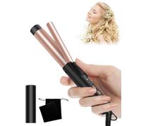 Curling Tongs for Short Hair Medium Long Hair, 25mm Mini Curling Iron- UKLISS 1 Inch Travel Friendly Ceramic Mini Hair Curler Wand, 3 Temps Adjustable 320-392℉, Dual Voltage (Black Rose)