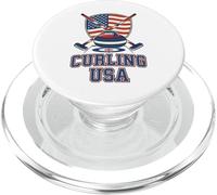 Curling USA Support the Team Curl Clean USA Flag Mens Womens PopSockets PopGrip for MagSafe