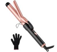 Curling Wand Curling Tongs 32mm Barrel Curling Iron for Large Curls and Soft Waves, Professional Hair Curler with Glove, Dual Voltage