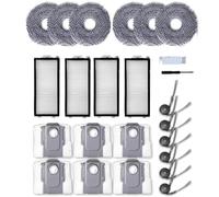 Curlingooㅤㅤ 22 Packs Accessories Kit Compatible with Roborock Saros Z70/Saros Z70 Ultra Robot Vacuum Cleaner, Replacement Parts Include 6 Mop Clothes,4 Hepa Filters,6 Side Brush,6 Dust Bag