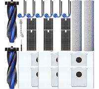 CurlingooㅤㅤReplacement Parts Compatible with ECOVACS DEEBOT T90 / T90 Pro Omni Vacuum Cleaner Accessories Including 2 Main Brushes, 6 Side Brushes, 6 Filters, 2 Roller brush,6 Dust Bag 2 Cleaning Tool