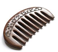 Curls comb Pocket Wooden Comb Natural Black Sandalwood Super Wide Tooth Wood Combs No Static Beard Hair Comb