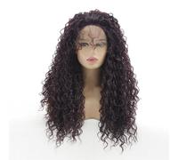 Curly 13x3 HD Lace Frontal Wigs for Women Long Wavy Dark Red Burgundy Glueless Wig Heat Resistant Adds Volume(18inch)