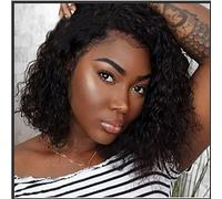 Curly Bob Wig Human Hair, Glueless Short Curly Wig,Comfortable and Breathable, Easy to Wear, Suitable for Black Women