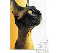 Curly Cat Outline Jigsaw Puzzles. 70x50cm/1000pcs Whimsical Challenge Toy for Educational Games Gifts