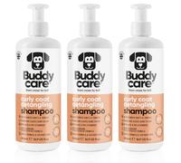 Curly Coat Detangling Dog Shampoo by Buddycare | Deep Cleansing Shampoo for Dogs | Peach Scented | With Aloe Vera and Pro Vitamin B5 (500ml x3)