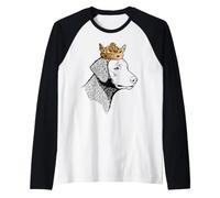 Curly-Coated Retriever Dog Wearing Crown Raglan Baseball Tee