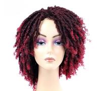 Curly Dreadlock Wig Short Twist Synthetic Braided Wigs Ombre Afro Short Curly Synthetic Wig Men Women Fashion Roll Twist Wigs-T530-6inches-1 PC