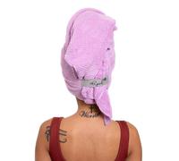 Curly Girl Microfiber Hair Towel Wrap for Women, 41" x 31" Large Quick Dry Hair Towel, Secure Fit with Elastic Strap, Anti-Frizz Hair Plopping Wrap for Long, Thick Hair
