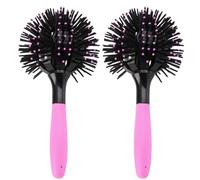 Curly Hair Brush 2PCS 8.5 Inch 3D Round Ball Defining Brush with Small Massage Dot Hollow 360 Degree Styling Brush Curly Hair Tools