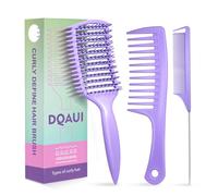 Curly Hair Brush & Curl Defining Brush - Easily Detangles Knots with Less Pulling - Styles Wet or Dry Hair, Tames Frizz for All Curl Types (Purple 3Pcs)
