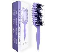 Curly Hair Brush, Curl Defining Brush for Combing and Styling Curly Hair for Women and Men for All Wet or Dry Hair Types (Purple)