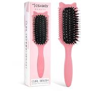 Curly Hair Brush, Curl Defining Brush for Effortless Curly Hair Care, Funny Cat Ear Type Curl Brush Suitable for Wet & Dry Hair,Women and Men,Reduces Frizz (Pink)