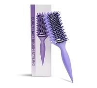 Curly Hair Brush Defining, Vented Curl Defining Brush for Effortlessly Detangling Shaping and Styling Women's Men's Curls on All Wet or Dry Hair Types, Reduces Frizz (Purple)
