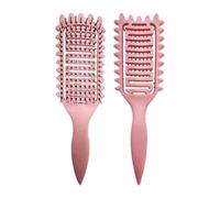 Curly Hair Brush - Detangling & Curl Defining Brush for Hair, Vented Bounce Curl Styling Tool Comb for Women & Men, Glide Through Knots, Shape & Define Curls with Ease, Hair Detangler Brush (Pink)