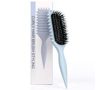Curly Hair Brush, The Secrets of Curly Hair, Curl Definition Brush for Fixing and Shaping Curls Reducing Rebel Strands and Separating Curls (Blue)