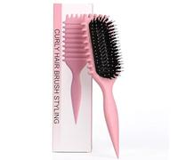 Curly Hair Brush, The Secrets of Curly Hair, Curl Definition Brush for Fixing and Shaping Curls Reducing Strands and Separating Curls (Pink)