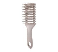 Curly Hair Brush Women Scalp Massage Vented Paddle Anti-static Styling | TPEE elastic teeth glide through wigs and extensions for smooth styling and scalp relief Grey