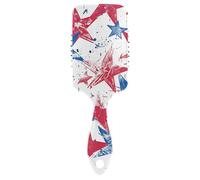 Curly Hair Brushes American 4th Of July Red Blue Graffiti Stars Anti-static Brusheses Wet And Dry HairBrushes for Women Girls Detangling and Adding Shine